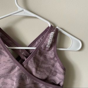 GYMSHARK PURPLE MARL ANIMAL PRINT SPORTS BRA